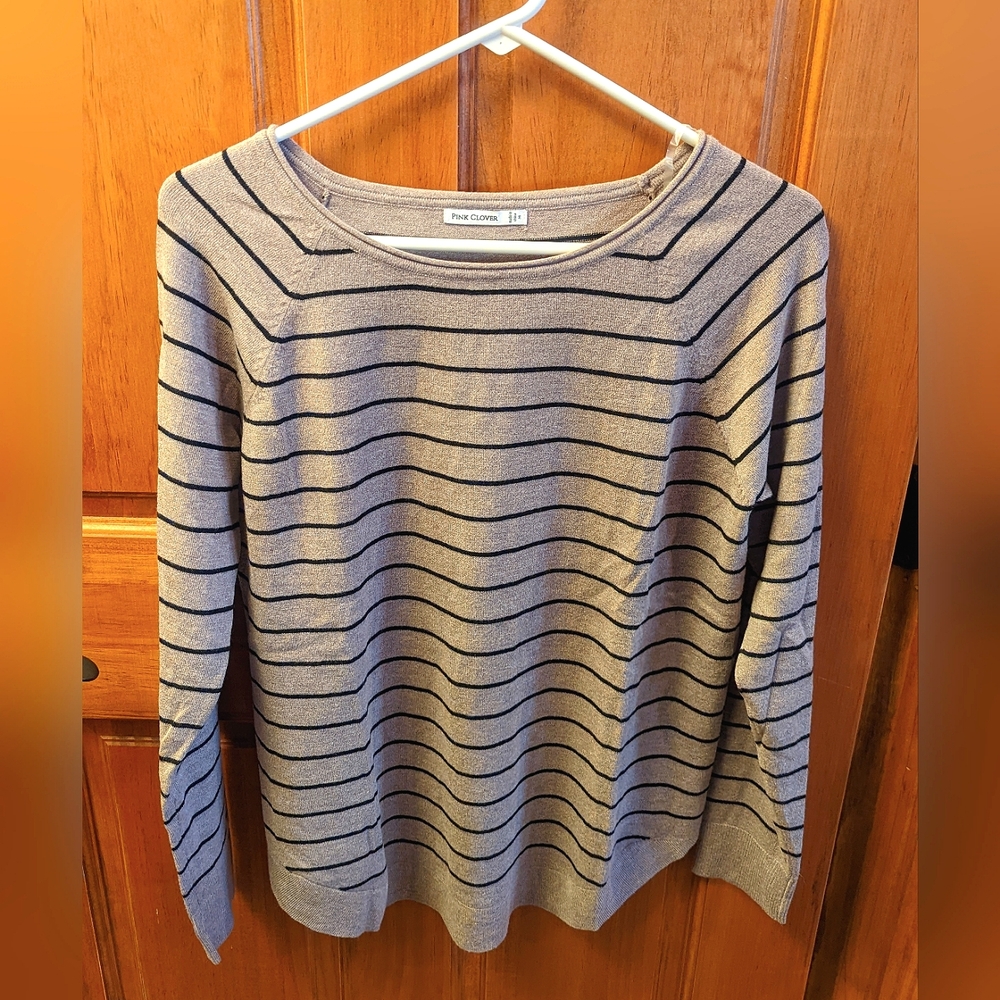 Never worn, Pink Clover, size medium, striped sweater